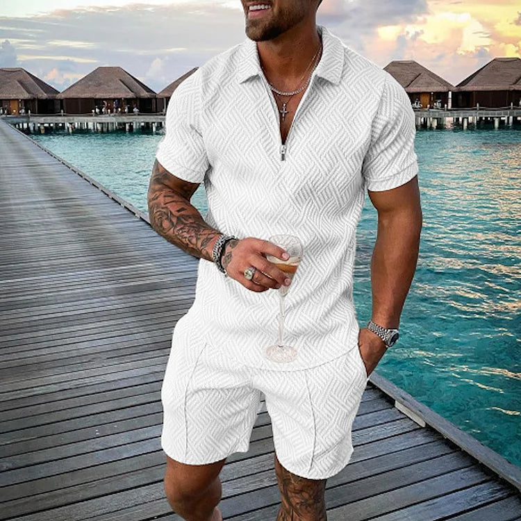 TIM™ | INFINITE WHITE POLO SHIRT & SHORTS SET