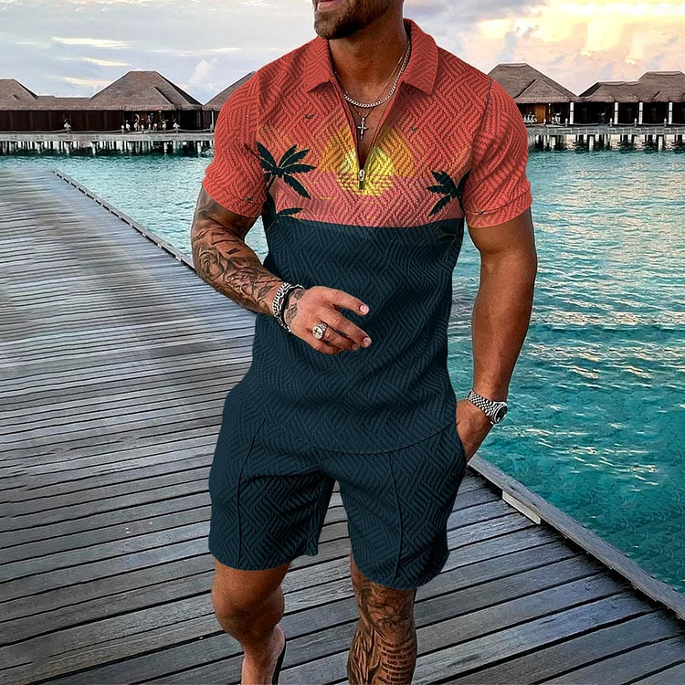 BEN™ | POLO SHIRT & SHORTS SET IN CABANA STYLE